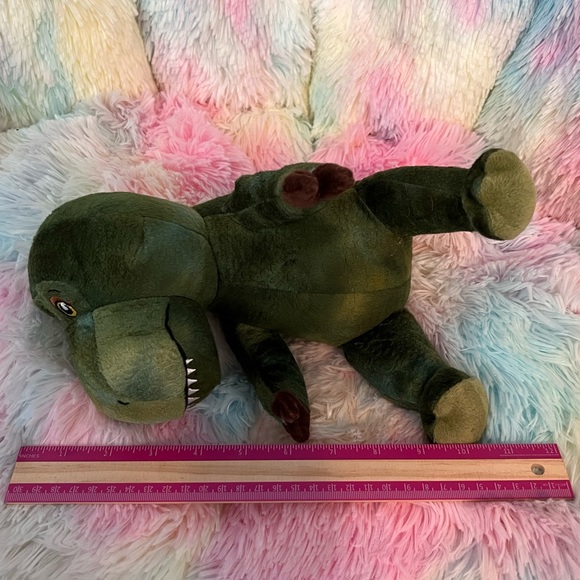 Green Dinosaur 9.5”x11” Stuffed Animal * Handsome & Personable Smile with Teeth - Picture 7 of 13